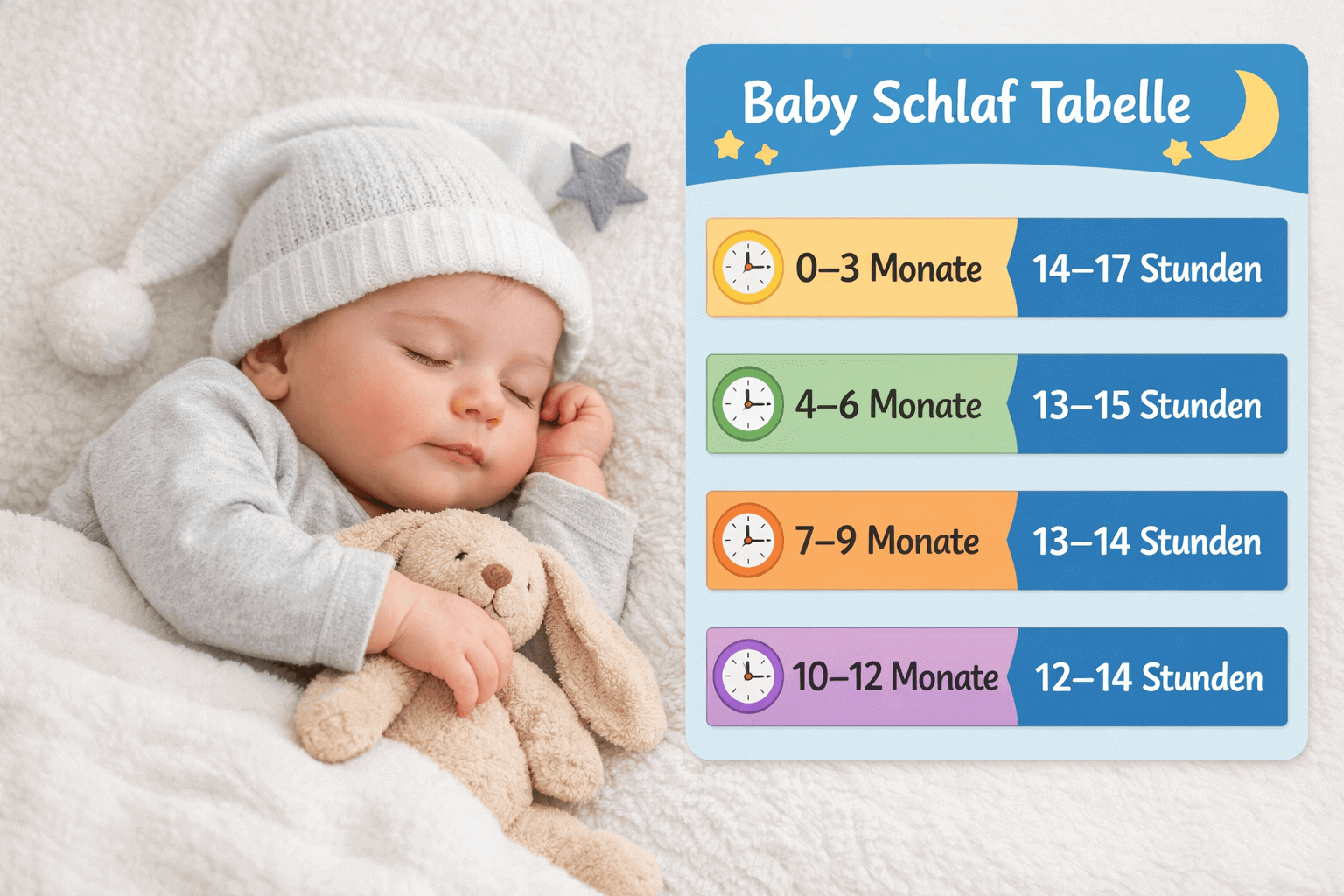 Baby Schlaf Tabelle – Wie viel Schlaf braucht ein Baby wirklich? - 